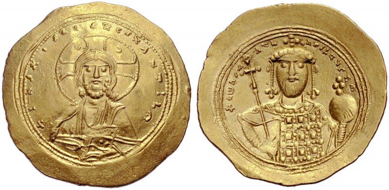 Konstantinos IX., 1042-1055. Histamenon. Christusbüste von vorne mit Nimbus und ...