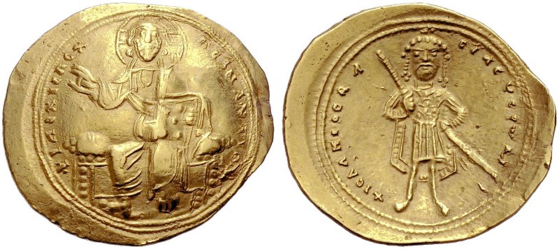 Isaak I. Komnenos, 1057-1059. Histamenon, Konstantinopel. Christus mit Nimbus fr...