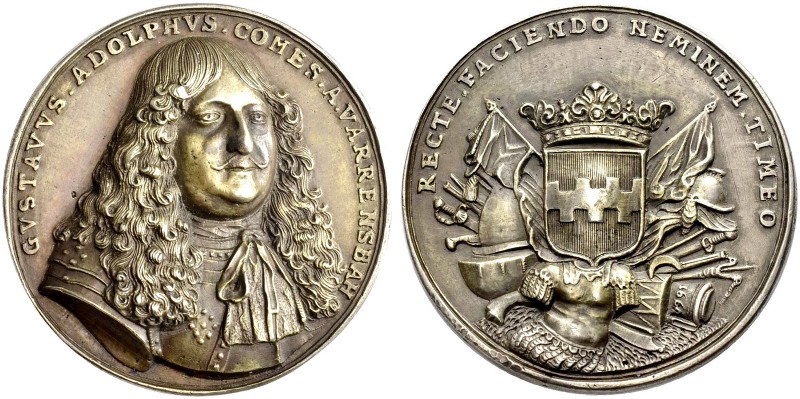 BÖHMEN. TSCHISCHKOWITZ. Medaille 1664 (o. Sign.) auf Gustav Adolf von Fahrensbac...