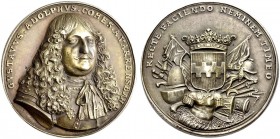 BÖHMEN. TSCHISCHKOWITZ. Medaille 1664 (o. Sign.) auf Gustav Adolf von Fahrensbach (Varrensbach). Geharnischtes Brustbild schräg n. r., GVSTAVVS. ADOLP...