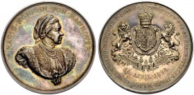 BRAUNSCHWEIG-CALENBERG-HANNOVER, HERZOGTUM. GEORG V., 1851-1866. Medaille 1898 (von Jauner) auf den 81. Geburtstag seiner Gemahlin Marie von Sachsen-A...