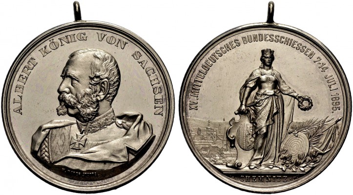 SACHSEN, KÖNIGREICH. ALBERT, 1873-1902. Medaille 1895 (von K. Schäfer bei W. May...
