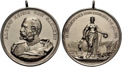 SACHSEN, KÖNIGREICH. ALBERT, 1873-1902. Medaille 1895 (von K. Schäfer bei W. Mayer) auf das 15. Mitteldeutsche Bundes­schießen in Chemnitz. Brustbild ...