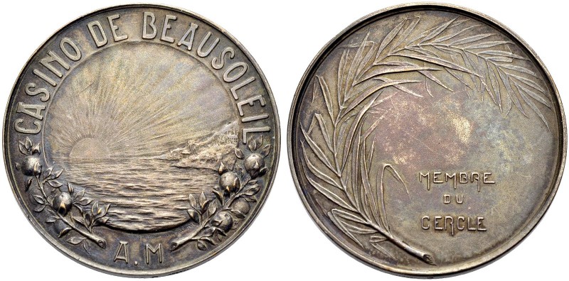 FRANKREICH. TROISIÈME REPUBLIQUE, 1871-1940. Versilberte Bronzemarke, Anfang 20....