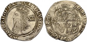 GROSSBRITANNIEN. CHARLES I, 1625-1649. Shilling o. J. (1633-1634), Tower mint, Mzz. Portcullis. Gekröntes Brustbild l. Rv. Gekröntes gerundetes Wappen...