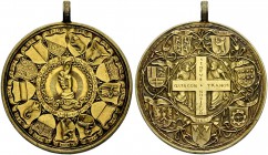 SCHWEIZ. ZÜRICH. MEDAILLEN. Vergoldete Medaille o. J. (1547/1548, von Jacob Stampfer), Patenpfennig der eidgenössischen Stände für Prinzessin Claudia,...