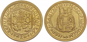 TSCHECHOSLOWAKEI. REPUBLIK, 1918-1992. 2 Dukaten 1951. Hüftbild des hl. Wenzel. Rv. Wappen. Fr. 1. Auflage 200 Stück. Stempelglanz