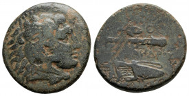 Bronze AE
Macedon, Tarsos mint, Alexander III (336-323 BC), Struck under Menes or Philotas (c. 327-323 BC), Head of Herakles right, wearing lion skin...