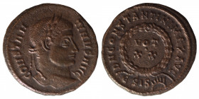 Nummus Æ
Constantine I the Great (307-337), Siscia, CONSTANTINVS AVG, Laureate head right / D N CONSTANTINI MAX AVG / BSIS. VOT XX within wreath
19 ...