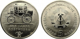 5 Mark
DDR, 500 Jahre Postwesen, Neusilber, 1990