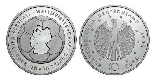 10 Euro AR
FIFA Weltmeisterschaft Deutschland 2006
32 mm, 16,5 g