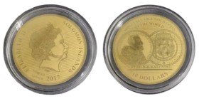 10 Dollars Av
Salomon Islands, 100 Gold Ducats (Kingdom of Poland), 1/100 Oz, 2017, Gold 999/1000
49 mm, 0,28 g