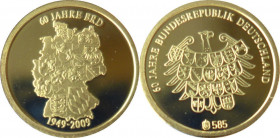 Medal AV
60 Jahre BRD, 2010, Gold 585/1000
11 mm, 0,5 g