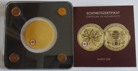 1/500 Oz Gold (999/100), Motiv Maple Leaf, 3000 Francs (Chad)