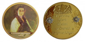 Medal Cu (gold plated and Swarovski), Empress Elisabeth (Sisi), 2012 40 mm, 32 g