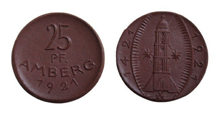 25 Pfennig
Amberg, 1921, 25 mm, 2,60 g