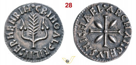 (§) BENEVENTO - GRIMOALDO IV, Principe (806-817) Denaro MIR 204 Ag g 1,45 mm 17 SPL