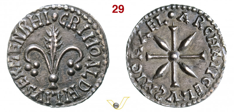 (§) BENEVENTO - GRIMOALDO IV, Principe (806-817) Denaro MIR 205 Ag g 1,44 mm 17 ...