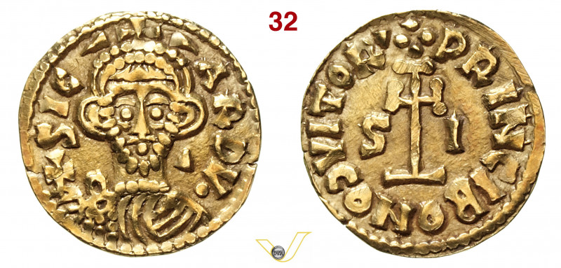 (§) BENEVENTO - SICARDO, Principe (832-839) Tremisse MIR 221 Au g 1,29 mm 16 q.S...