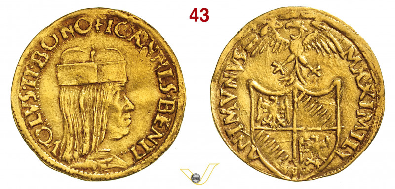 BOLOGNA - GIOVANNI II BENTIVOGLIO (1494-1509) Ducato s.d. MIR 40/1 Au g 3,42 mm ...