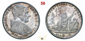 BOLOGNA - GREGORIO XVI (1831-1846) 50 Baiocchi 1832 II Pagani 158 Nomisma 202 Ag g 13,24 mm 32 • Eccezionale FDC