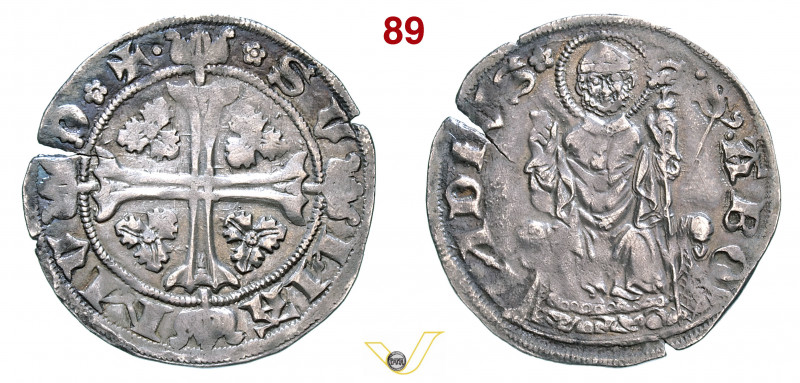 COMO - AZZONE VISCONTI (1335-1339) Grosso da 24 Imperiali. D/ Croce fogliata con...