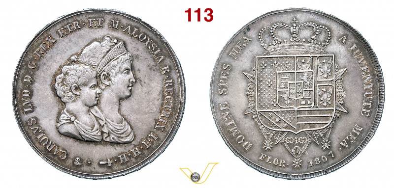 FIRENZE - CARLO LUDOVICO DI BORBONE (1803-1807) Dena da 10 Lire. 1807 MIR 422/3 ...