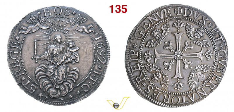 GENOVA - DOGI BIENNALI - III fase (1637-1797) Scudo "largo" 1692 D/ La Madonna, ...
