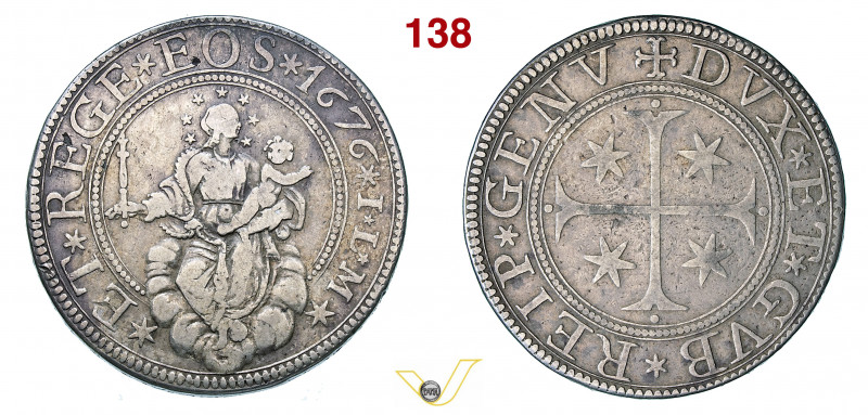 GENOVA - DOGI BIENNALI - III fase (1637-1797) Scudo 1676 D/ La Madonna, con scet...