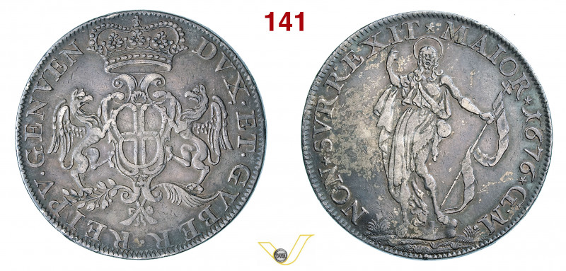 GENOVA - DOGI BIENNALI - III fase (1637-1797) 4 Lire 1676 D/ Stemma coronato e a...