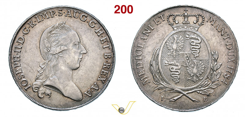 MILANO - GIUSEPPE II (1780-1790) Scudo 1784. MIR 446/4 Ag g 23,07 mm 39 SPL