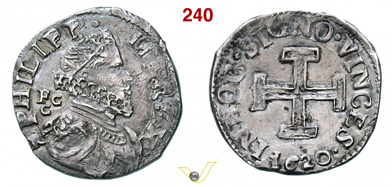 NAPOLI - FILIPPO III DI SPAGNA (1598-1621) Carlino 1620 MIR 211/1 P.R 18a Ag g 2...