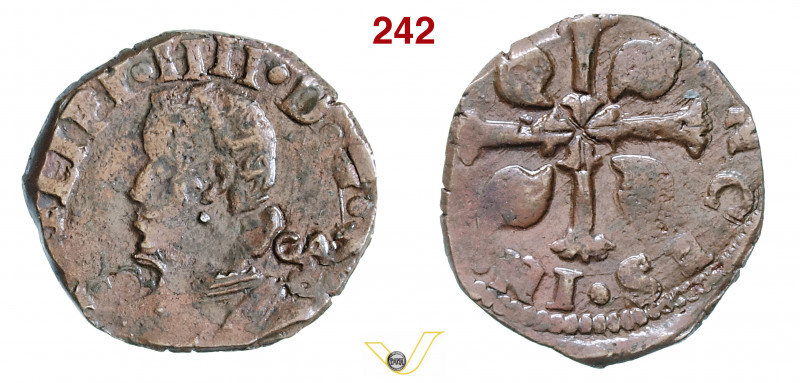 NAPOLI - FILIPPO IV DI SPAGNA (1621-1665) 3 Cavalli 1636 o 1638 MIR 275/5-/6 P.R...