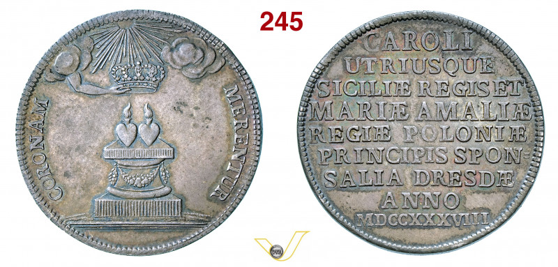 NAPOLI - CARLO DI BORBONE (1734-1759) Medaglia 1738 D'Auria 7 Ricciardi 5 Ag g 1...