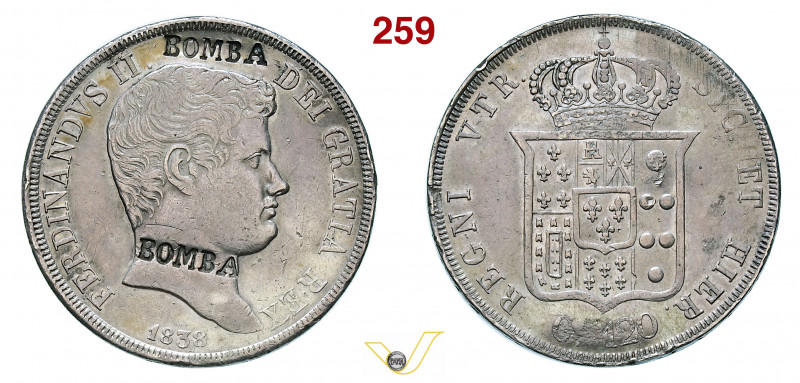 NAPOLI - FERDINANDO II DI BORBONE (1830-1859) 120 Grana o Piastra 1838 Ag g 27,4...