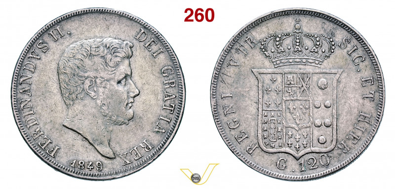 NAPOLI - FERDINANDO II DI BORBONE (1830-1859) 120 Grana o Piastra 1849 MIR 501/1...