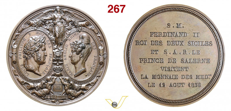 NAPOLI - FERDINANDO II (1830-1859) Medaglia 1836 per la visita del Re alla zecca...