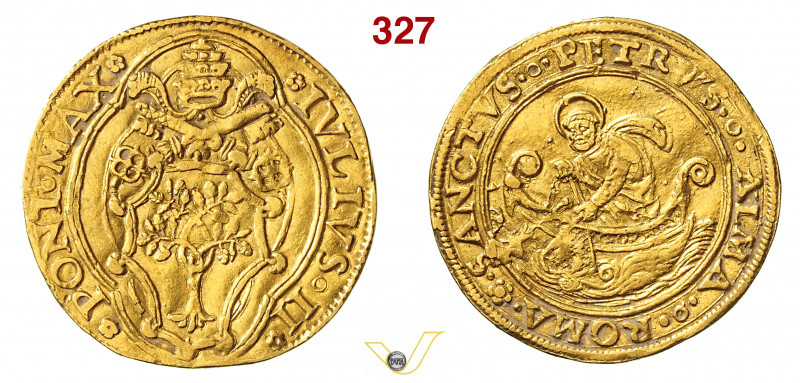ROMA - GIULIO II (1503-1513) Doppio Fiorino di Camera. s.d. D/ Stemma R/ San Pie...