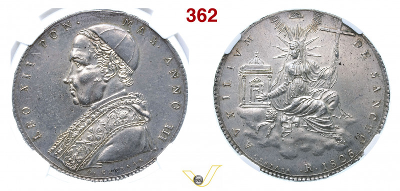 ROMA - LEONE XII (1823-1829) Scudo 1826 III Pagani 132 Ag g 26,38 mm 39 circa • ...