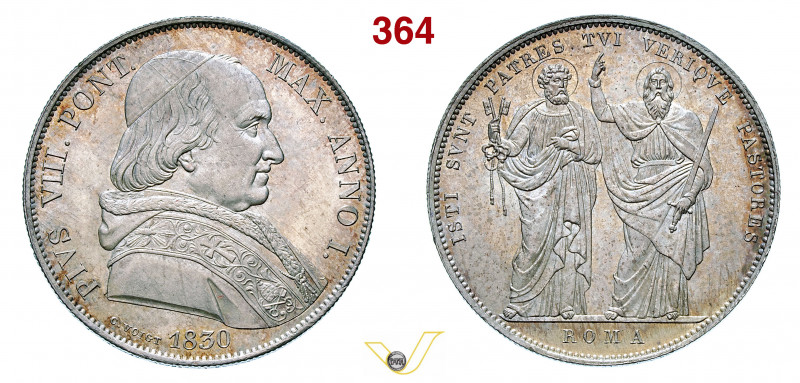 ROMA - PIO VIII (1829-1830) Scudo 1830 I Pagani 145 Ag g 26,45 mm 38 • Ecceziona...