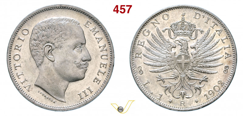 VITTORIO EMANUELE III (1900-1946) 1 Lira 1902 "Aquila sabauda". Roma MIR 1145b P...