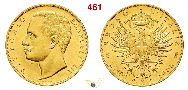 VITTORIO EMANUELE III (1900-1946) 100 Lire 1905 "Aquila sabauda". Roma MIR 1114c...