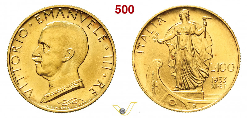 VITTORIO EMANUELE III (1900-1946) 100 Lire e 50 Lire 1933 XI ///. Roma MIR 1118d...