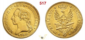 VITTORIO AMEDEO III (1773-1796) Doppia 1786 Torino MIR 982a Mont. 294 Au g 9,14 mm 26 SPL