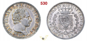 CARLO FELICE (1821-1831) 1 Lira 1826 Genova MIR 1037f Pagani 99 Ag g 4,97 mm 23 • Esemplare eccezionale, con bella patina q.FDC/FDC