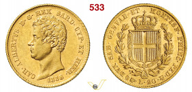 CARLO ALBERTO (1831-1849) 20 Lire 1838 Torino MIR 1045n Pagani 187 Mont. 57 Au g 6,45 mm 21 • Lievissimo colpetto BB÷SPL