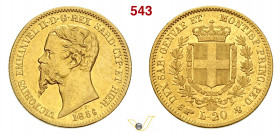 VITTORIO EMANUELE II, Re di Sardegna (1849-1861) 20 Lire 1856 Torino Au mm 21 BB