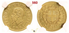 VITTORIO EMANUELE II (1861-1878) 10 Lire 1861 Torino MIR 1079a Pagani 476 Au g 3,2 circa mm 18 (NGC XF40) MB/BB