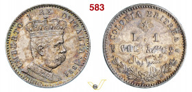 UMBERTO I - monetazione per l’Eritrea (1878-1900) Lira 1891 Roma MIR 1112b Pagani 635 Ag g 5,00 mm 23 SPL÷FDC