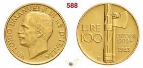 VITTORIO EMANUELE III (1900-1946) 100 Lire 1923 Roma Pagani 644 Au g 32,23 mm 35 SPL